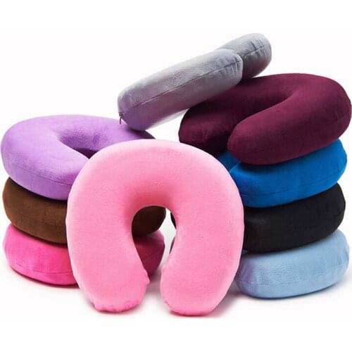 U Shaped Memory Foam Neck Pillows Soft Slow Rebound Space Airplane Travel Pillow Solid Neck Cervical Healthcare Head Neck Rest