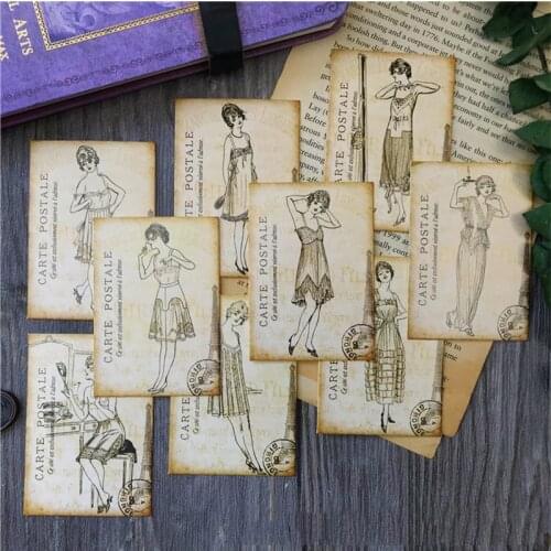 Vintage European and American Lady Character TN Material DIY Scrapbooking Junk Journal Base Collage Decoration Material