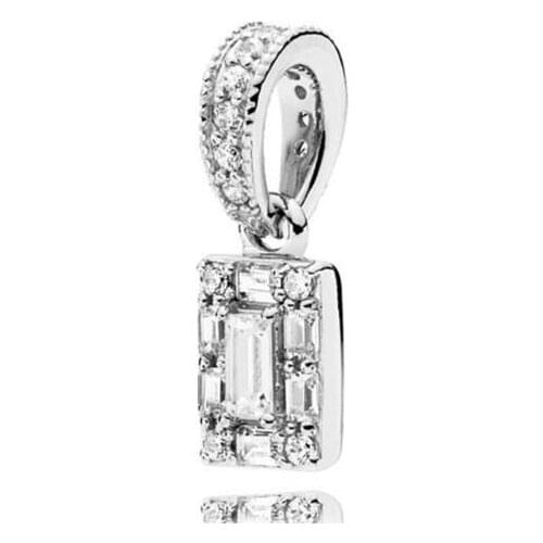Genuine 925 Sterling Silver Bead Charm Luminous Ice With Crystal Pendant Fit Women Pan Bracelet & Necklace Diy Jewelry