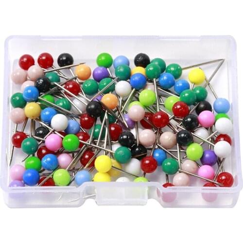 100pcs Map Tacks Push Pins Metal Pin Cork Board Safety Colored Thumbtack Cork Wall Nails Photo Wall Studs Multi-color Pins