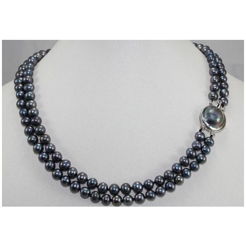 2rows freshwater Pearls& clasp Necklace pearl Jewelry fashion jewellery