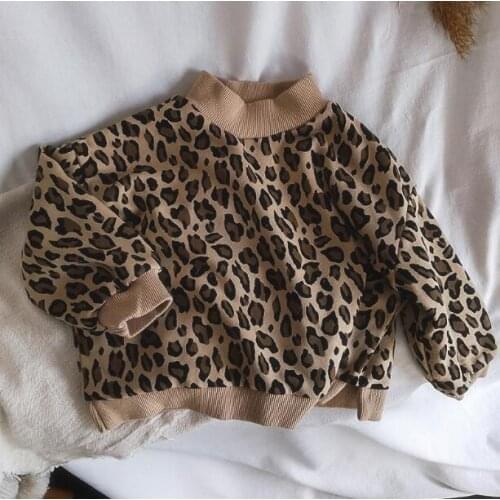 2020 new girls boys leoaprd thicken sweatshirt winter cotton full sleeve fashion kids top 2-7 years YT575