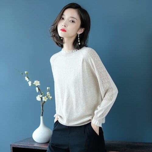2021 new spring and autumn clothes foreign style ladies sweater autumn and winter long-sleeved top knitted bottoming shirt