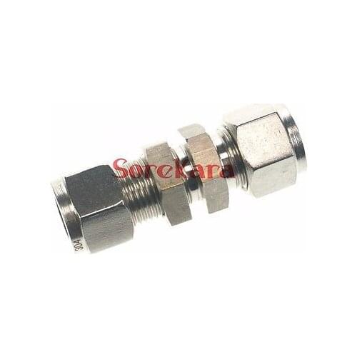 304 Stainless steel Fit 1/8" OD Tube Bulkhead Adapter Connector Compression fitting For Tubing