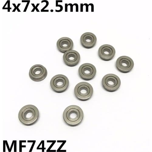 50Pcs MF74ZZ 4x7x2.5 mm Flange bearings Deep groove ball bearing High quality MF74