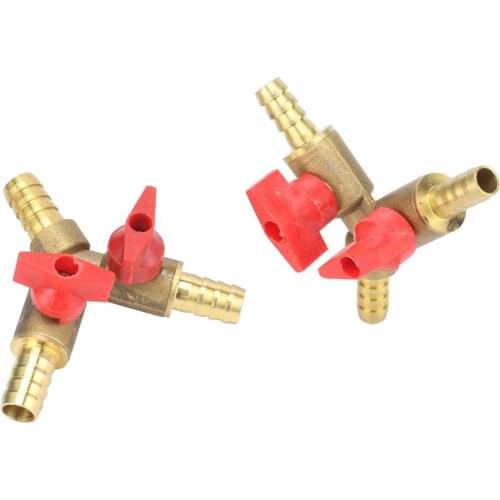 8mm 10mm Barbed Connection Y Shape Brass Valve Irrigation Water Pipe Hose Splitter Valve Gas Pipe Water heater Water Controller