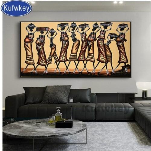 Abstract African work Women Figure 5d diamond painting full square 3d picture of diamond mosaic diamond embroidery lady 100x50cm