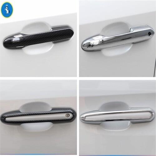 Auto Accessory Side Door Handle Pull Doorknob Frame Cover Trim Fit For TOYOTA RAV4 RAV 4 XA50 2019 2020 2021 ABS Carbon Fiber