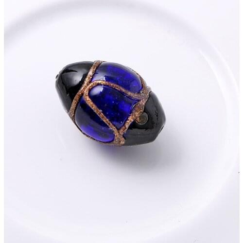 10pcs/lot Lampwork Beads Oval Shape Handmade Lampwork Glass Loose Beads 8 Colors for Jewelry Making 11x16 12x18mm DIY Necklace