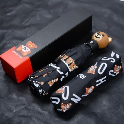 Big Trendy Brand Bear Head Cute Personality Umbrella Fully Automatic Folding Sunscreen Umbrella Sun and Rain Dual-use Umbrella
