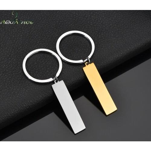 Nextvance Stainless Steel Round Key Chain Square Name Date Engrave Personality Top Quality Keyring for Women Birthday Gift