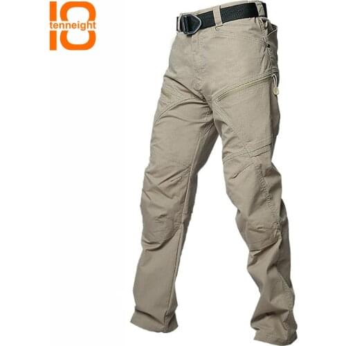TENNEIGHT Military Tactical Cargo Pants Men outdoor hiking trousers Special Force Army Combat Pants Multi Pocket Cotton Trousers
