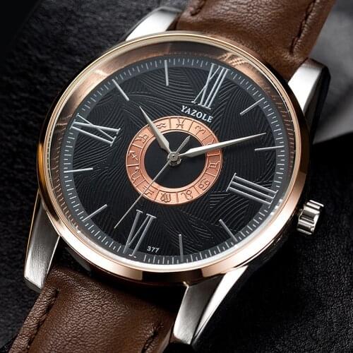 YAZOLE New Watches Men Luxury Brand Quartz Watch Fashion Reloj Hombre Leather Waterproof Wristwatch Clock Male Relogio Masculino