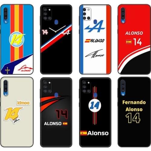 Black tpu Case For Samsung Galaxy A50 50S A30S A10 A21S A31 A41 A51 A71 M21 S10 LITE Cover Fernando Alonso 14 Renault F1 Racing