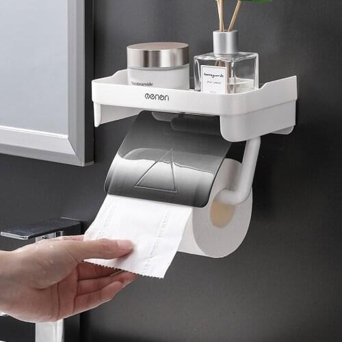 GURET Paper Towel Holder Household Storage Box Waterproof Tissue Holder Punch Free Bathroom Storage Home Bathroom Accessories