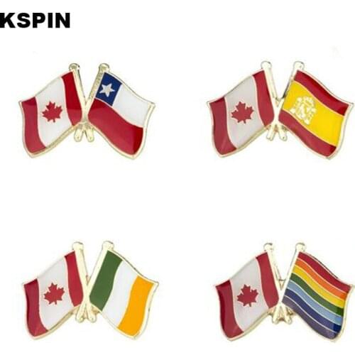 Canada Friendship Flag Metal Badges for Coat Jacket Brooch on The Collar of the Shirt Jewellry Gift