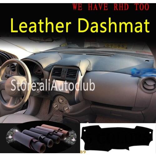 Leather Dashmat Dashboard Cover Pad Dash Mat Sunshade Car Carpet For nissan sunny almera latio versa 2011-2019