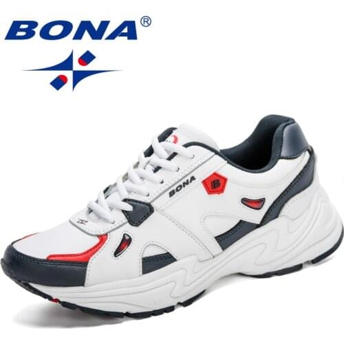 BONA 2020 New Designers Krasovki Lace Up Luxury Brand Street Leisure Sneakers Men Chaussure Homme Outdoor Walking Footwear Comfy