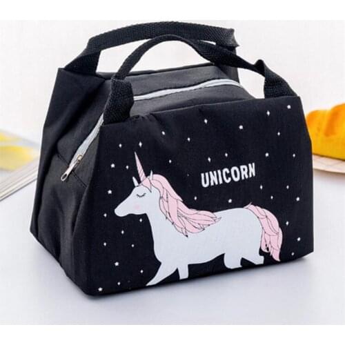 M537 Cartoon Food Lunch Bag Animal Cat Unicorn Fox Printing Outdoor Portable Thickening Students Warm Picnic Bag Wholesale