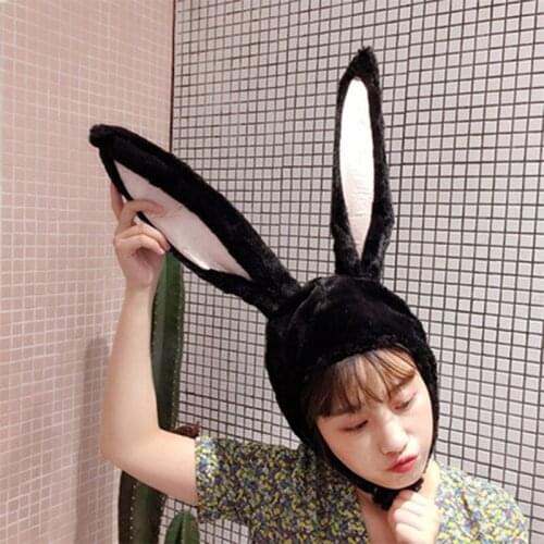 Halloween Cute Women Girls Plush Rabbit Hat Long Bunny Ears Hood Earflap Headgear Cap Head Warmer Cosplay Costume Easter