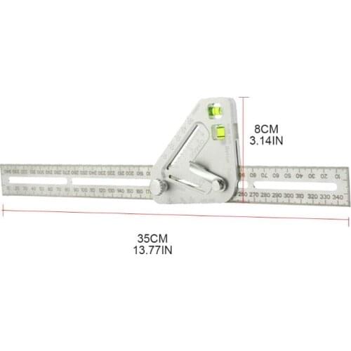 Multifunctional Triangle Angle Ruler Level Protractor Woodworking Carpentry Tool