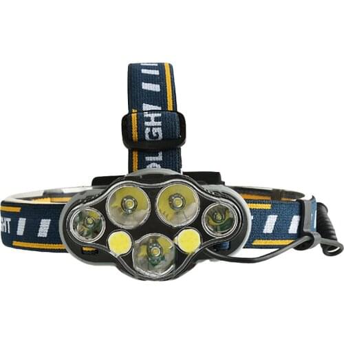 High Lumen 7 Led Headlamp Usb Rechargeable Head Light Waterproof Headlight Long Range 8 Modes Head Front Light Camping Head Lamp