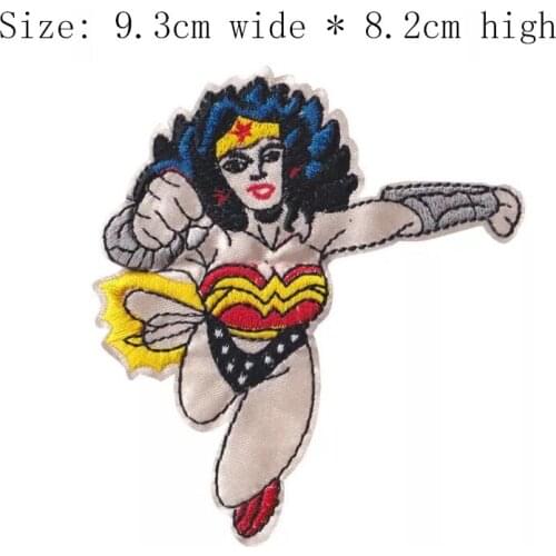 1pc Wonder Women embroidery patch Free shipping for left chest 8.2cm high badges iron on sew on for DIY clothing/superman/power