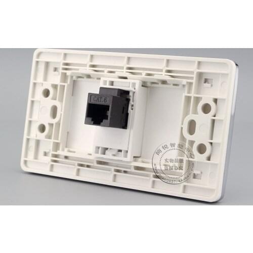 120MM Wall Face Plate Gigabit Single Port CAT6 RJ45 Network Ethernet LAN Socket Outlet Panel Faceplate