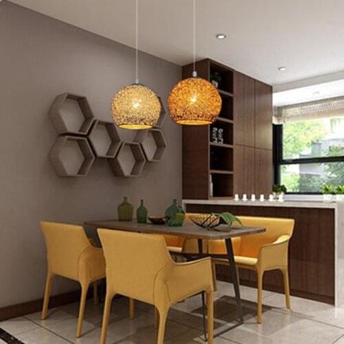 Nordic Simple E27 LED Pendant Light Modern Creative Round Aluminum Hanging Lamp For Living Room Lobby Restaurant Bar Cafe Hotel