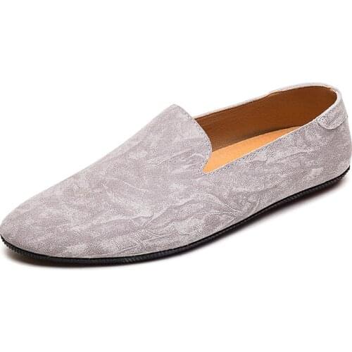 New 2020 Black Men Loafers Shoes Luxury Slip-on Moccasins Casual Men Shoes Suede Leather Mens White Flats Shoes