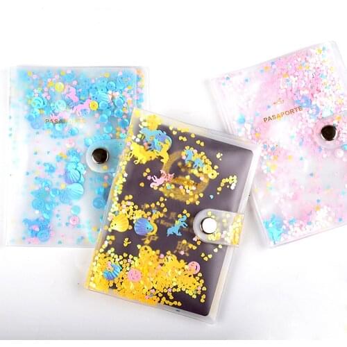 New Transparent Hasp Passport Cover Fashion Colored floral Passport Holder Women Waterproof Travel Ticket ID Credit Card Holders