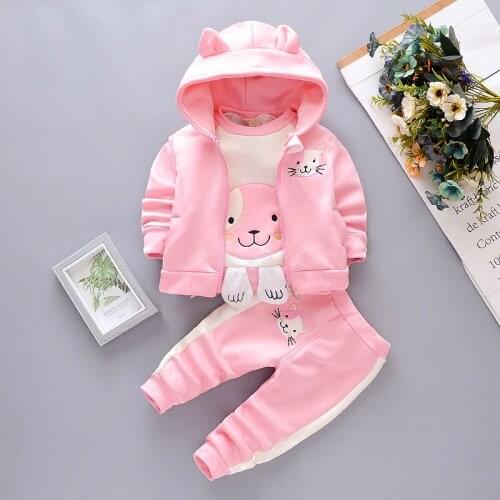 Newborn Girls clothing Set Autumn Cotton Tracksuit For baby sets kids Vest outfit Cartoon Hoodies Sport Wear Suit Spring Clothes
