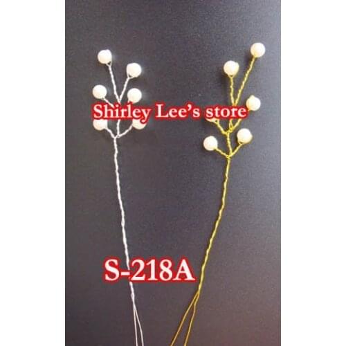 Wholesale----600pcsX 6mm Pearl Bead Sprays Silver And Gold Colored Wired Stems (S-218A)
