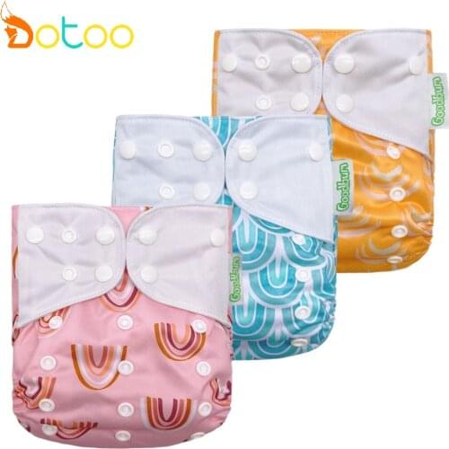 Dotoo 3pcs/set Rainbow Washable Adjustable Breathable Mesh Pocket Diaper Double Gusset Summer Mesh Swim Cloth Nappy For Baby