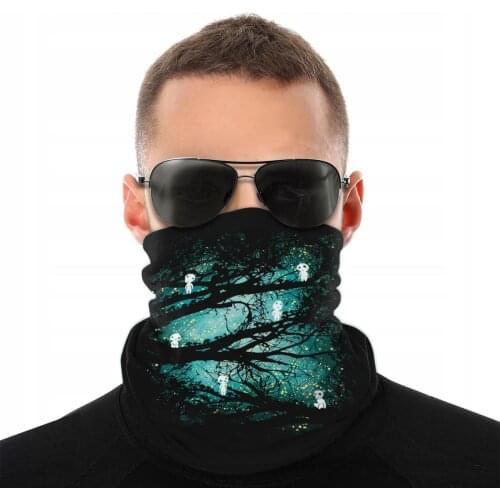 Tree Spirits Scarf Neck Face Mask Unisex Fashion Tube Scarf princess mononoke Balaclava Bandana Windproof Headwear Biking Hiking