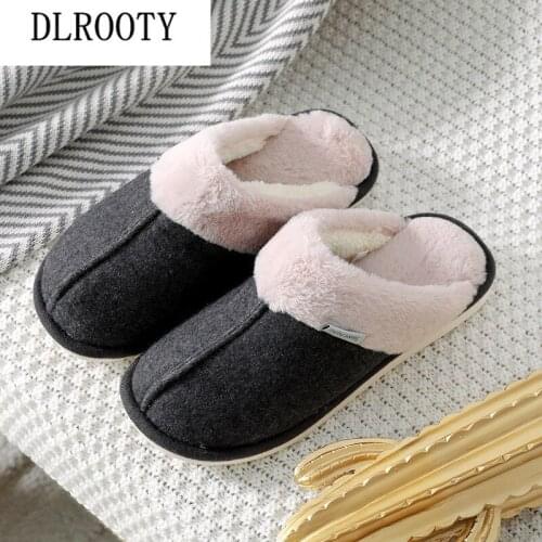 Men Slippers New Winter Warm Short Plush Fashion Indoor Flip Flop Platform Silent Non-slip Shoes Man Slides Flat Casual
