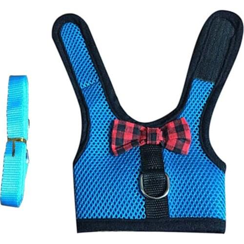 Small Pet Harnesses Leashes Collars Vest For Hamster Rabbit Bunny Puppy Soft Mesh With Bowknot