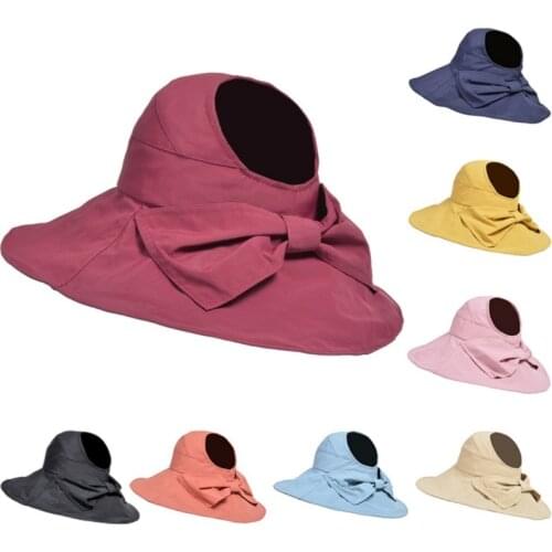 Summer Sun Hats For Women Wide Brim Woven Knitting Roll Up Ponytail Visor Beach Hat UV 50 Packable Foldable Travel Fisherman Hat