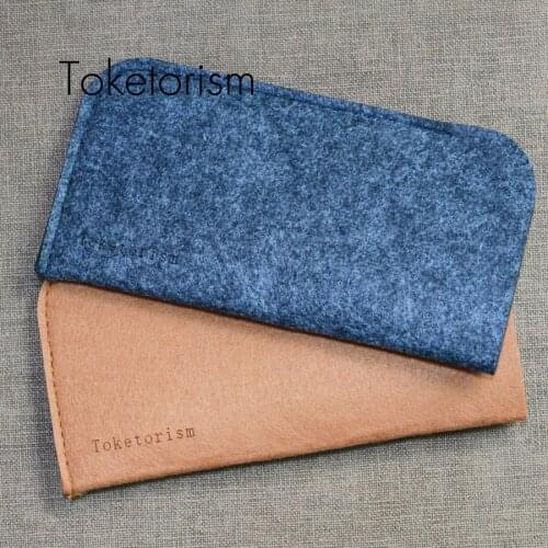 Toketorism retro fashion wool feltbags portable sunglasses bag for women men