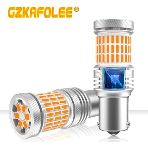 2PCS 1156 BA15S Led Bulb Canbus Error Free Turn Signal P21W BAU15S PY21W Extremely Bright 4800LM For Turn Signal Light No Flash