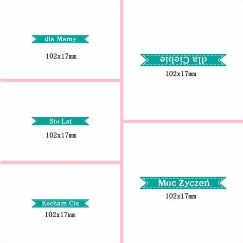 Polish Word Ribbon Metal Cutting Die Scrapbooking Paper Card Album Making Embossing DIY Template Handmade Decoration Stencil