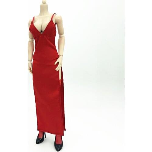 Evening Dress Clothing Red Color 1/6 Female Soldier Costume Toys