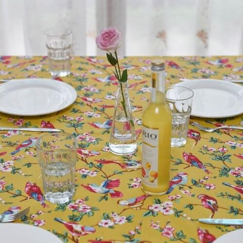 High Quality Cotton thick canvas table cloth oriole set oriole bird table cloth home hotel table cloth