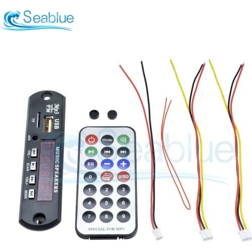 1Set Standard Wireless Bluetooth 12V MP3 WMA Decoder Board Audio Module TF USB Radio For Car LCD Screen Remote Controller 7-12V