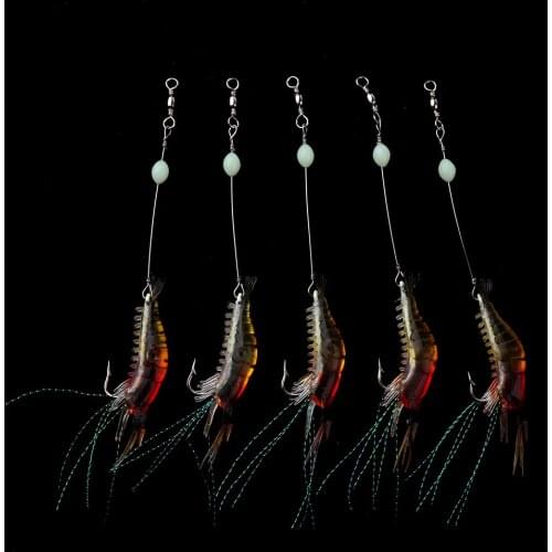 5pcs Plastic Shrimp Fishing Lures Hook Fishing Lure Bait Hook Saltwater Freshwater Fish for Fishing Lovers