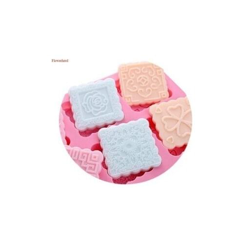 6-Cavity Round & Square Shape Soap Silicone Mold Cake Making Mold Lotion Bars Mold DIY Chocolate Biscuit Decorating Tools
