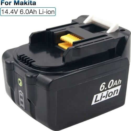 Rechargeable Power Tools battery 6000mAh Lithium 14.4V battery for Makita BL1415 BL1430 BL1440 BDF343 BHP441 with indicator