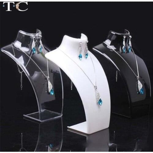 Necklace Display Holder Acrylic Showing Rack Earrings Organizer Pendant Display Stand Joyeros Organizador De Joyas