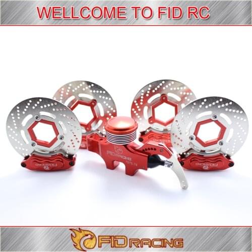 Baja 5B SS hydraulic brake set 8 piston calipers structure red color rc car 1/5 rc car gas