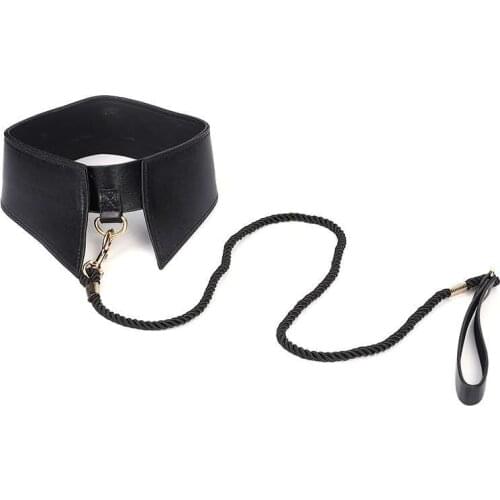 Bdsm Bandage Collar and Leash Sex Slave Necklace Pu Leather Choker for Women Sexo Restraints Collar Sexual Gay Fetish Adjustable